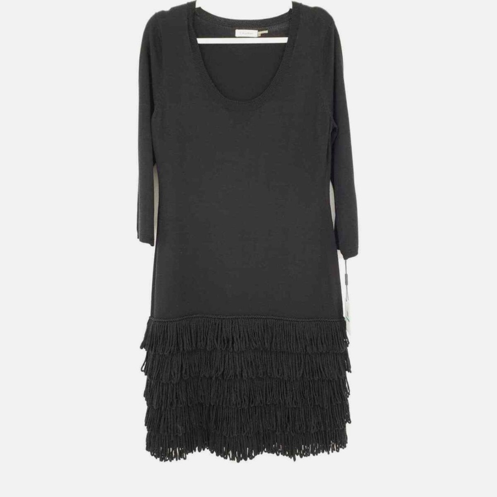 Chic Black Fringe Dress